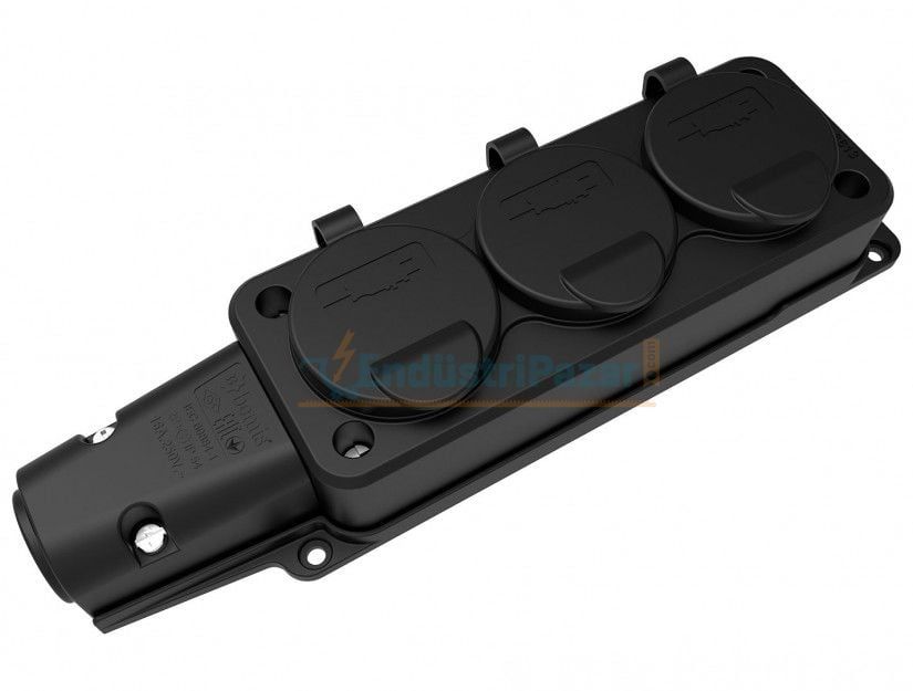 1*16A KAUÇUK MONOFAZE ÜÇLÜ GURUP PRİZ IP54 BEMİS BK1-1402-3613