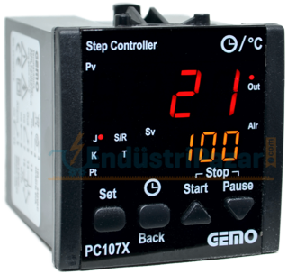 PC107X-230VAC-R ''Auto-tune PID'' Sıcaklık Adım Kontrol Cihazı GEMO