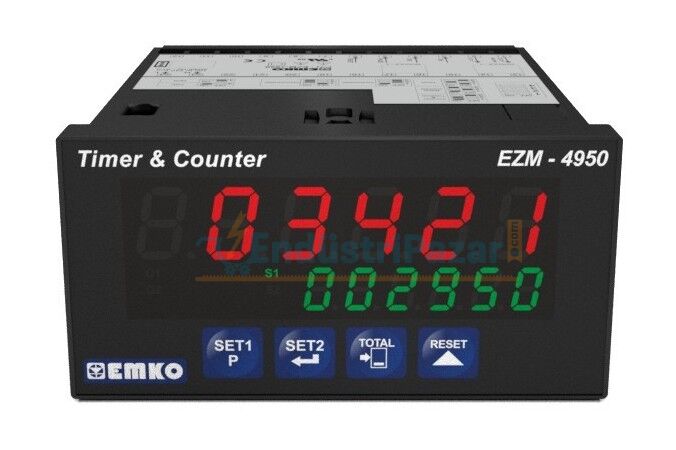 EZM-4950.1.00.1.0/00.00/0.0.0.0 Çok Fonksiyonlu Programlanabilir Zaman Rölesi ve Sayıcı 100..240Vac RS-232 EMKO