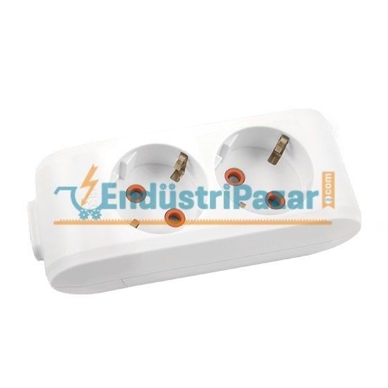 İKİLİ GRUP PRİZ TOPRAKLI KLEMENSLİ ÇOCUK KORUMALI (MULTİ-LET SERİSİ-BEYAZ) 90 11 32 00 VİKO