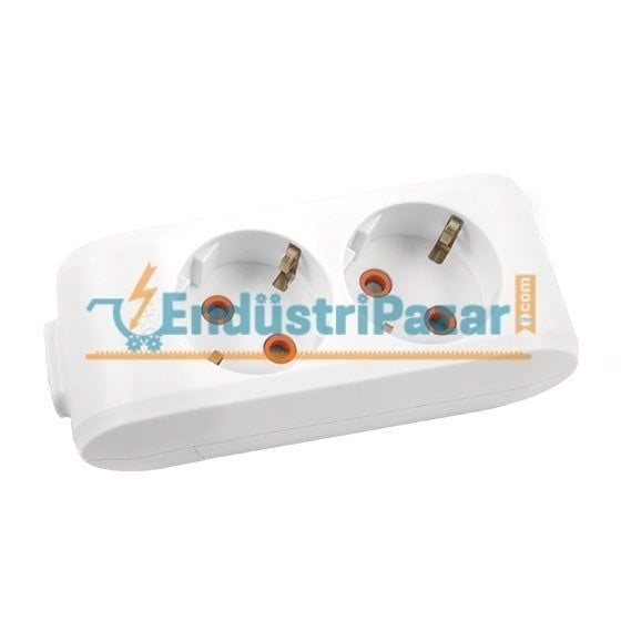 İKİLİ GRUP PRİZ TOPRAKLI KLEMENSLİ ÇOCUK KORUMALI (MULTİ-LET SERİSİ-BEYAZ) 90 11 32 00 VİKO