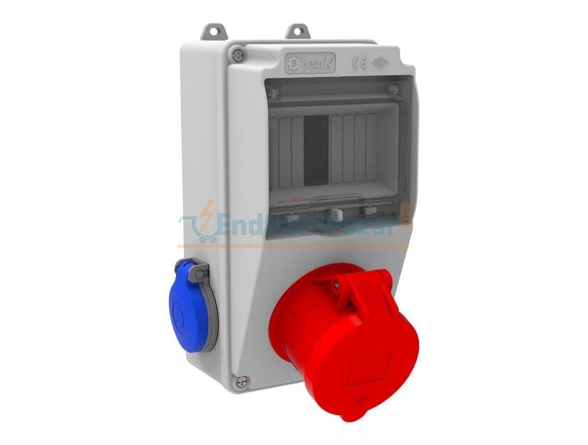 Ön 5*32A 380V 1 Adet - Yan 1*16A 220V 1 Adet Prizli Kombinasyon IP44 BD1-2134-1020 BEMİS