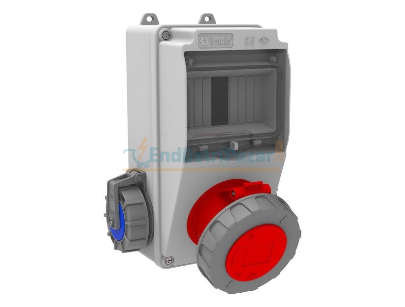 Ön 5*32A 380V 1 Adet - Yan 1*16A 220V 2 Adet Prizli Kombinasyon IP66 BD1-6130-2020 BEMİS