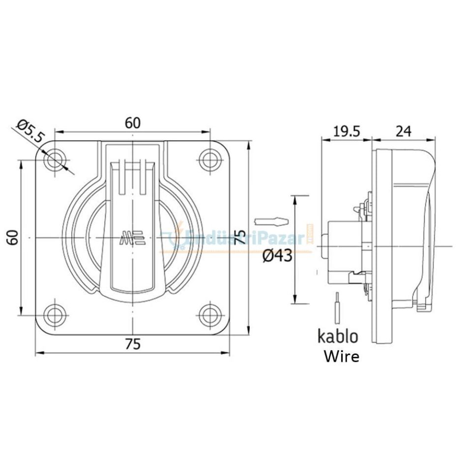1*16A Makine Prizi (Yan Giriş) 40402005 METE ENERJİ