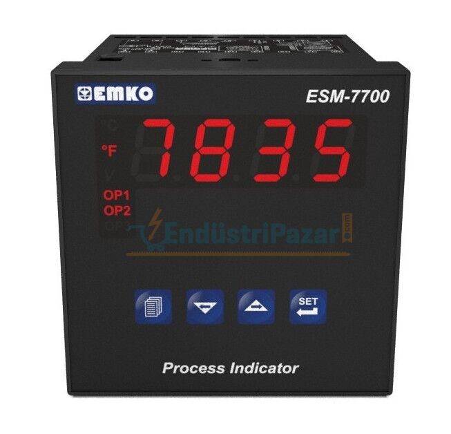 ESM-7700.2.20.1.1/00.00/0.0.0.0 Üniversal Girişli PID Smart I/O Modül Sistemli Proses Göstergesi 24Vac/Vdc RS-232 EMKO