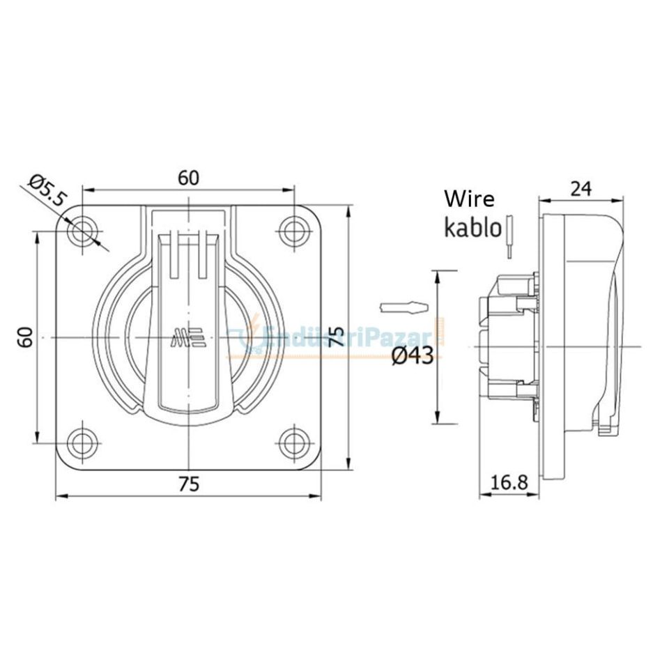 1*16A Makine Prizi Ups (Yan Giriş) 40402105 METE ENERJİ