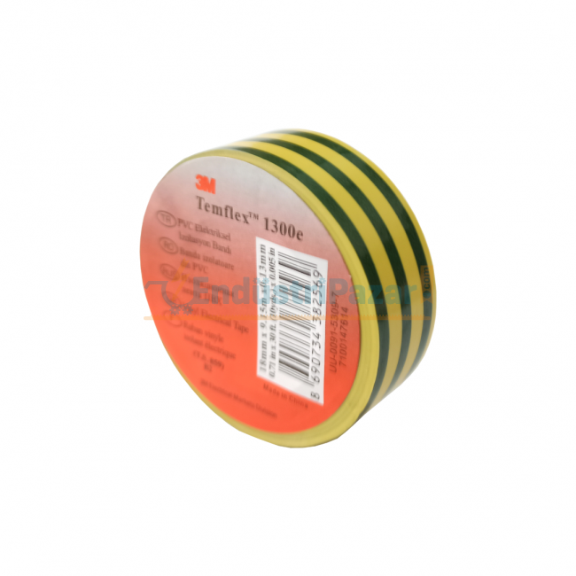 İzole Bant Temflex 1300E 18mm*9,15mt Sarı/Yeşil 3M