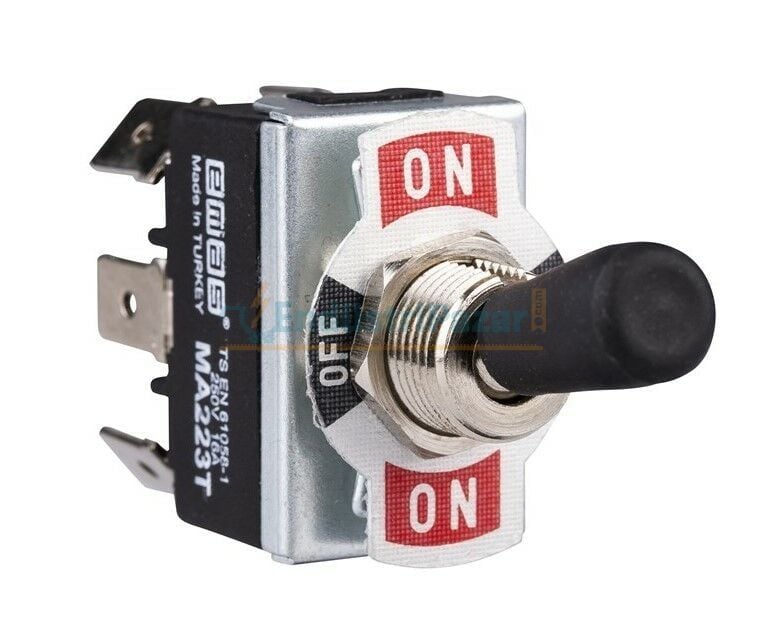 MA223T Mandallı Anahtar On-Off-On DP3T 6 Terminalli EMAS