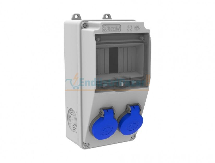 Ön 1*16A 220V 2 Adet Prizli Kombinasyon Halogen Free IP44 BH1-2202-0000 BEMİS