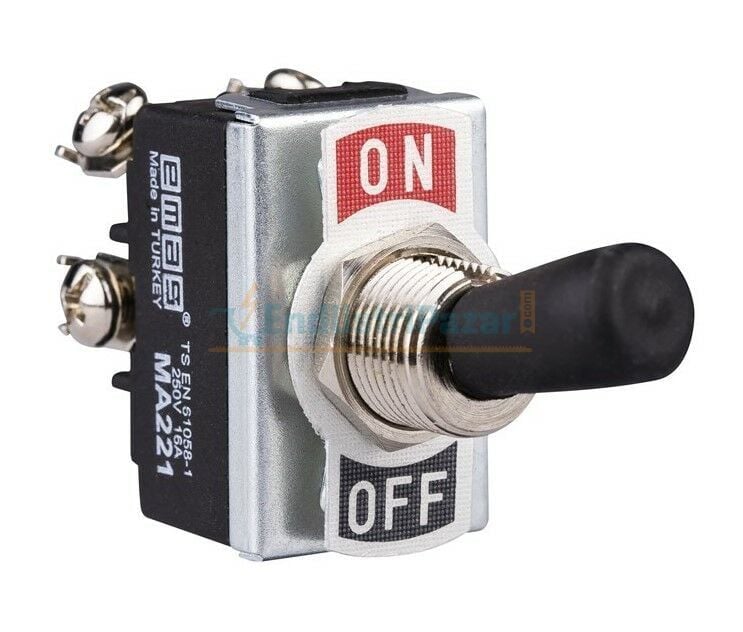 MA221 Mandallı Anahtar On-Off DPST 4 Vidalı EMAS