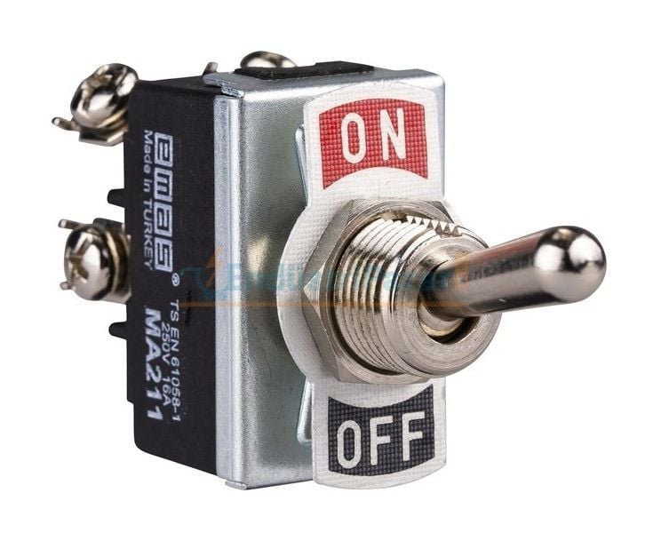MA211 Mandallı Anahtar On-Off DPST 4 Vidalı EMAS