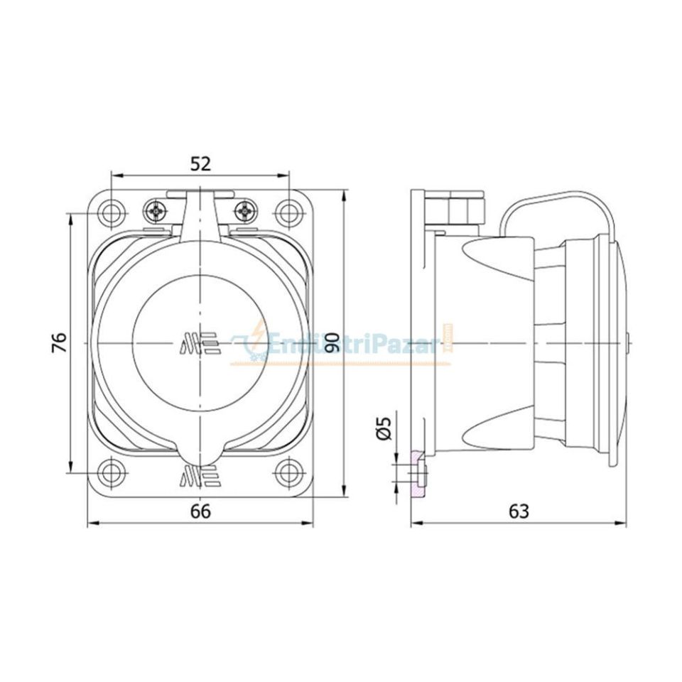 3*25A Kauçuk Makine Prizi 401032 METE ENERJİ