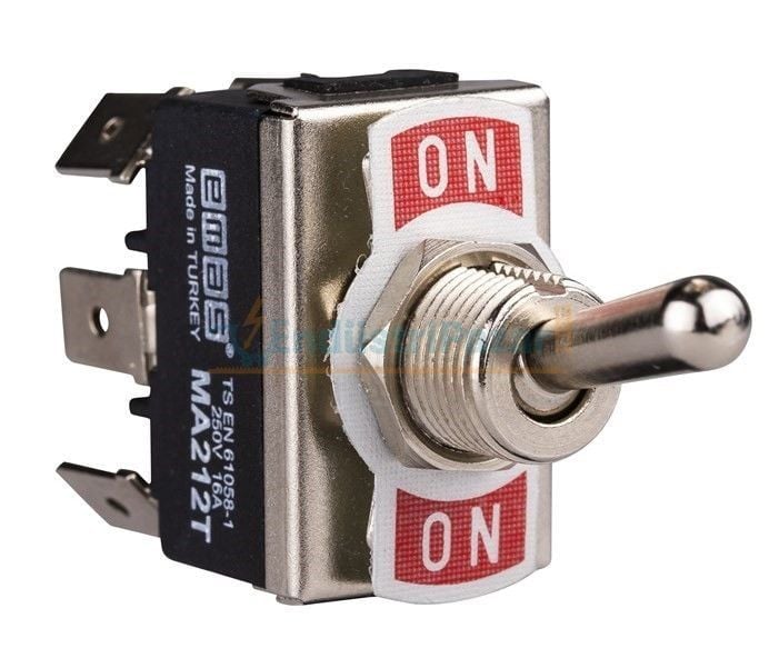 MA212T Mandallı Anahtar On-On DPDT 6 Terminalli EMAS