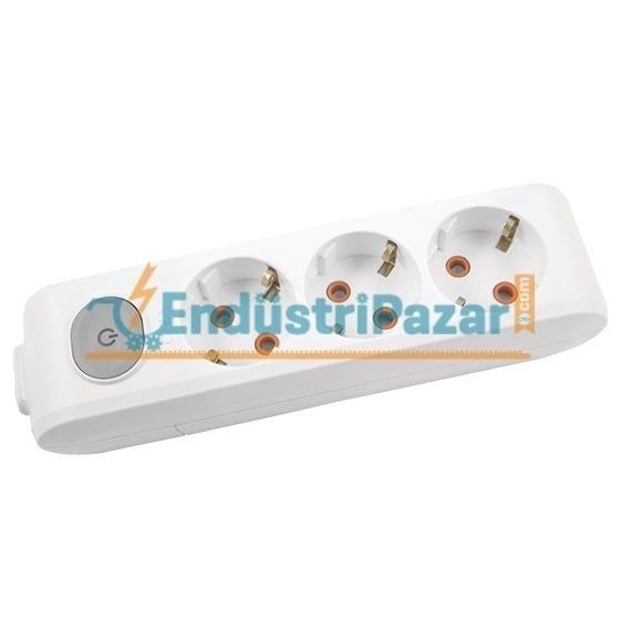 ÜÇLÜ GRUP PRİZ ANAHTARLI TOPRAKLI KLEMENSLİ ÇOCUK KORUMALI (MULTİ-LET SERİSİ-BEYAZ) 90 11 73 00 VİKO