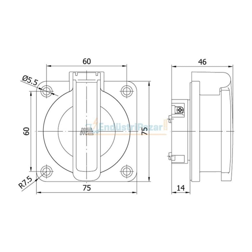 3*25A Kauçuk Makine Prizi 401042 METE ENERJİ