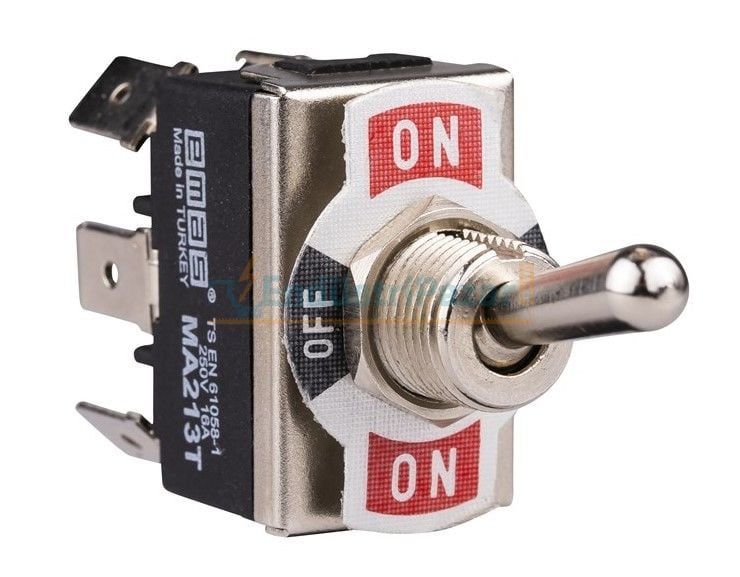 MA213T Mandallı Anahtar On-Off-On DP3T 6 Terminalli EMAS