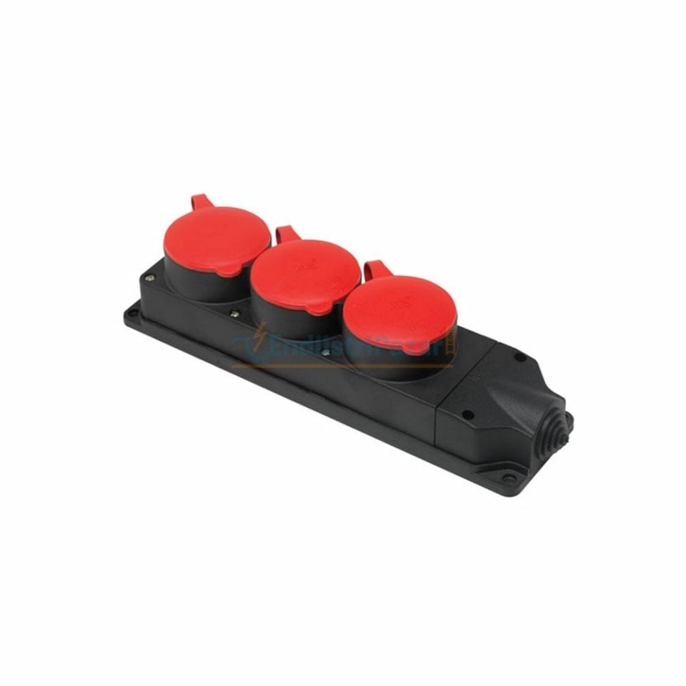 3*25A Kauçuk 3'lü Grup Priz (3*25A 3Adet) 401052 METE ENERJİ
