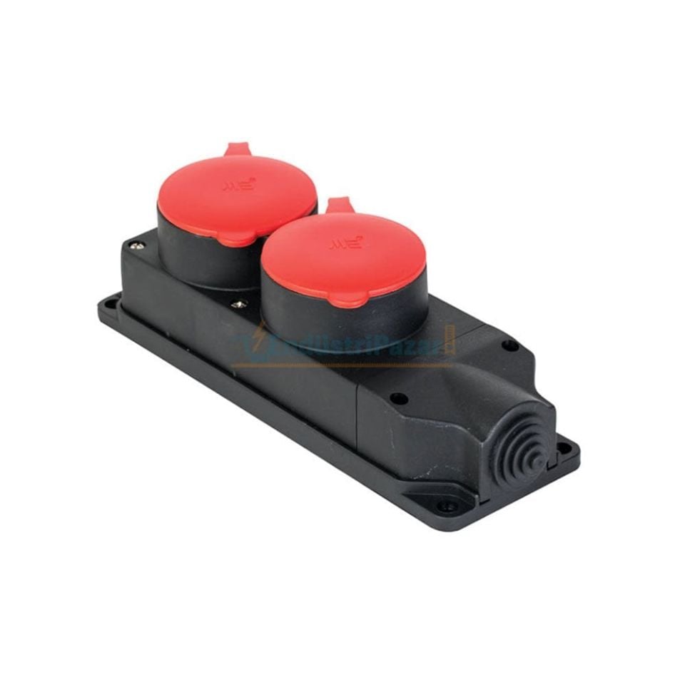 3*25 A Kauçuk 2'li Grup Priz (3*25A 2Adet) 401053 METE ENERJİ
