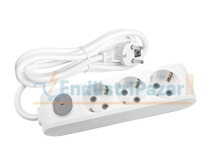 Üçlü Priz Anahtarlı Topraklı Çocuk Korumalı 2 Metre Kablolu Multi-Let 90117302 VİKO
