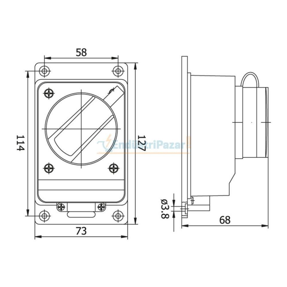 3*16A Kauçuk Duvar Prizi 401030 METE ENERJİ