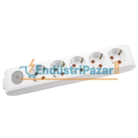 BEŞLİ GRUP PRİZ ANAHTARLI TOPRAKLI KLEMENSLİ ÇOCUK KORUMALI (MULTİ-LET SERİSİ-BEYAZ) 90 11 75 00 VİKO