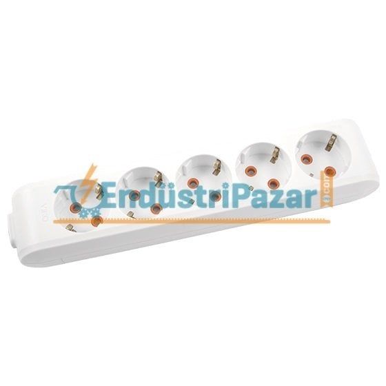 BEŞLİ GRUP PRİZ TOPRAKLI KLEMENSLİ ÇOCUK KORUMALI (MULTİ-LET SERİSİ-BEYAZ) 90 11 35 00 VİKO