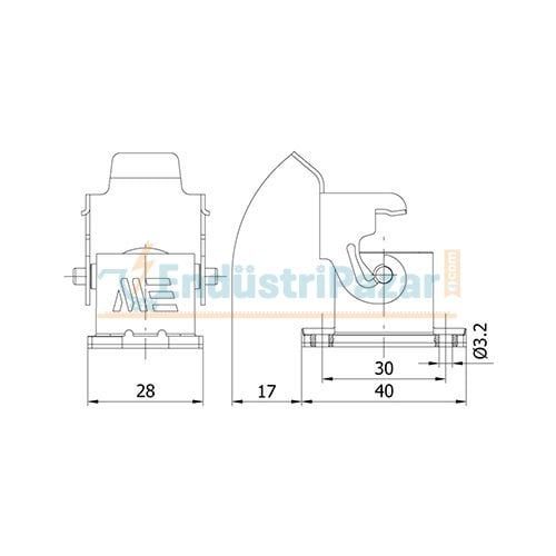 3*10A Makine Prizi (Arkadan Kablo Girişli) IP65 403258S METE ENERJİ