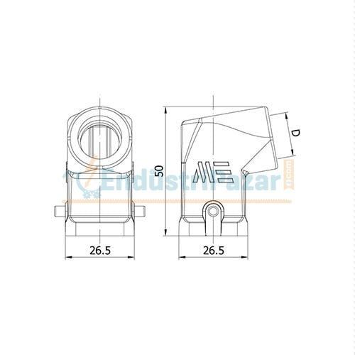 4*10A Eğik Fiş (Yandan Kablo Girişli) IP65 403006 METE ENERJİ