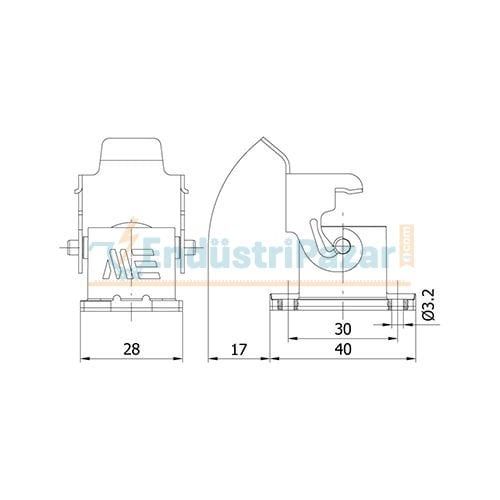 4*10A Makine Prizi (Yandan Kablo Girişli) IP65 403001S METE ENERJİ