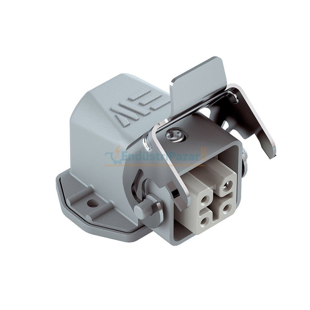 4*10A Eğik Makine Prizi (Kablo Geçişli-Yandan Kablo Girişi) IP65 403003S METE ENERJİ