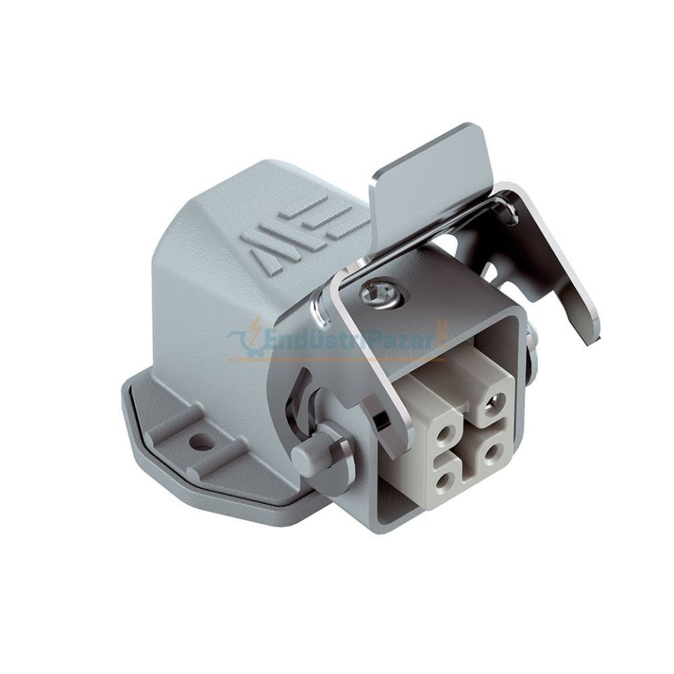 4*10A Eğik Makine Prizi (Kablo Geçişli-Yandan Kablo Girişi) IP65 403003S METE ENERJİ