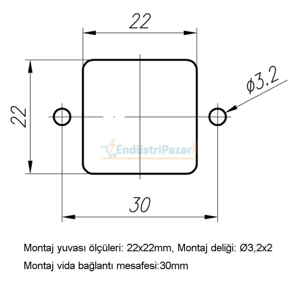 4*10A Eğik Makine Prizi (Arkadan Kablo Girişli) IP65 403274S METE ENERJİ