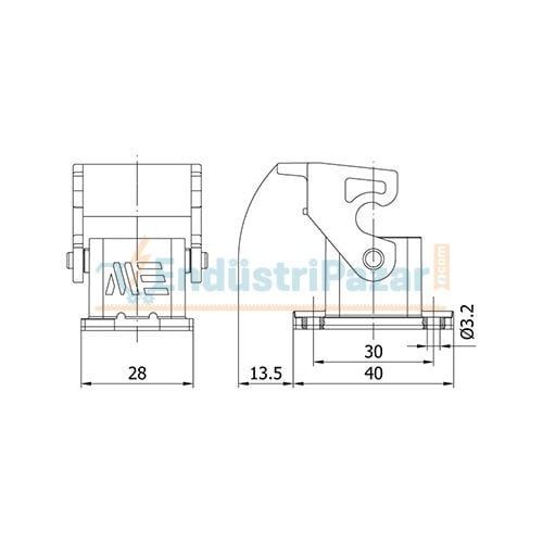 4*10A Makine Prizi (Yandan Kablo Girişli) IP65 403070 METE ENERJİ