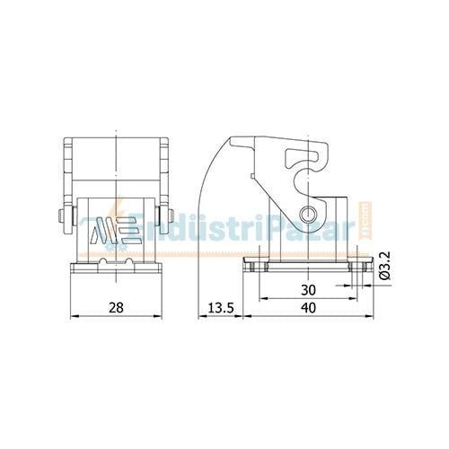 4*10A Makine Prizi (Arkadan Kablo Girişli) IP65 403278 METE ENERJİ