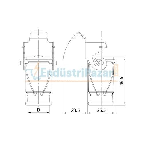 5*10A Uzatma Prizi (Arkadan Kablo Girişli) IP65 403016S METE ENERJİ