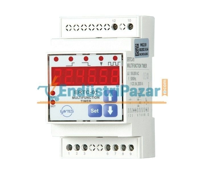ERTC-01-DIN 1SN - 100SAAT ÇOK FONSİYONLU RAY MONTAJ ZAMAN RÖLESİ ENTES