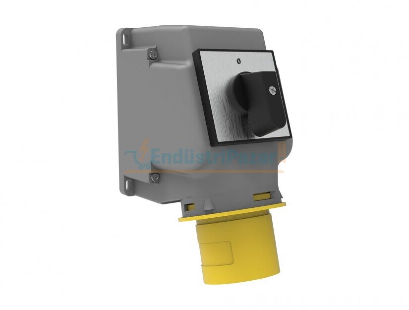 3*32A 110V 90° Eğik Pako Şalterli Duvar Fiş IP44 BC1-3303-2240 BEMİS