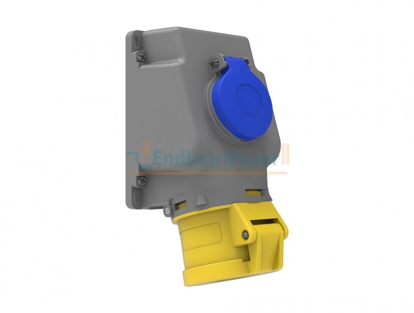 3*32A 110V 90° Eğik Pano Prizli Duvar Priz IP44 BC1-3303-2537 BEMİS