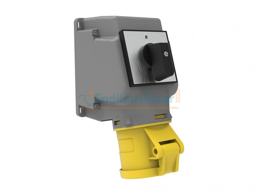 3*32A 110V 90° Eğik Pako Şalterli Duvar Priz IP44 BC1-3303-2550 BEMİS