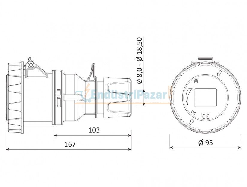 3*32A 110V Uzatma Priz IP67 BC1-3303-7312 BEMİS