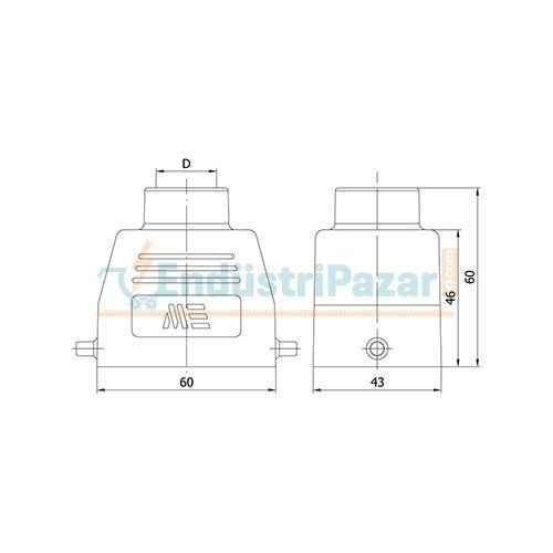 6*16A Fiş (Üst Giriş) IP65 403110 METE ENERJİ