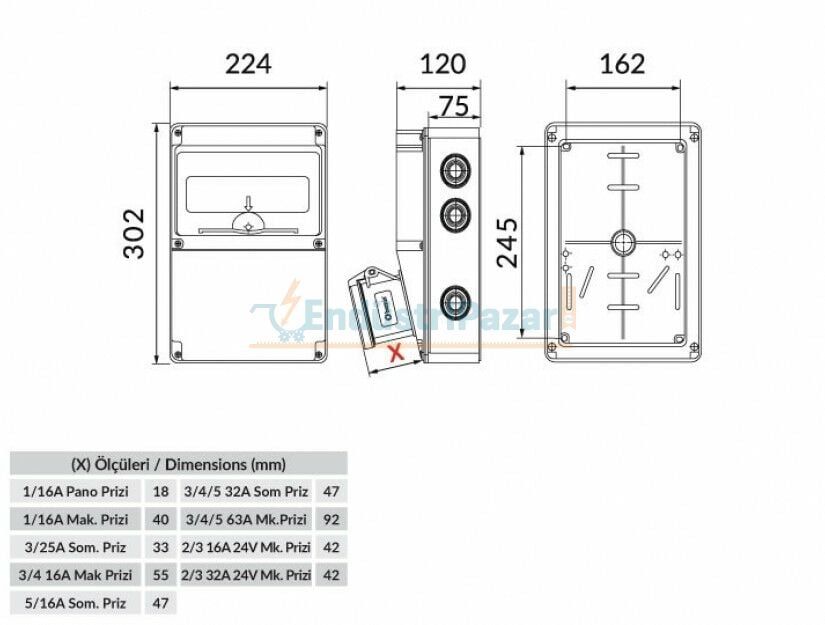 Ön 2 Ad Delikli Boş Kombinasyon IP44 BD2-2201-0000 BEMİS