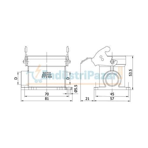 6*16A Duvar Fişi (Çift Girişli) IP65 403099S METE ENERJİ