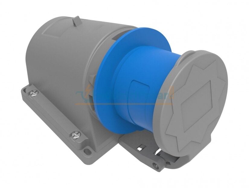 3*32A 220V 90° Eğik Duvar Fiş (Yaylı Kapaklı) IP44 BC1-3403-2235 BEMİS