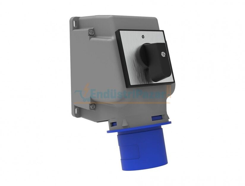 3*32A 220V 90° Eğik Pako Şalterli Duvar Fiş IP44 BC1-3403-2240 BEMİS