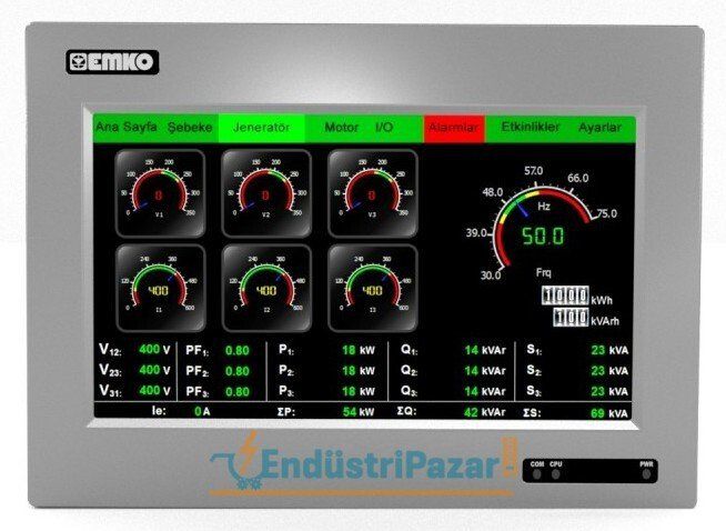 Proop-10P.0.D5.D4.AC.AC (2*USB + 2*RS232 + 1*RS485 + 5*Dijital Giriş + 4* Dijital Çıkış (Transistör) + 2*4...20mA Analog Giriş + 2*4...20mA Analog Çıkış) 10.1`` TFT Dokunmatik Operatör Paneli Process Serisi EMKO