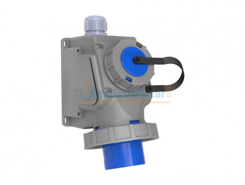 3*32A 220V 90° Eğik Makine Prizli Duvar Fişi IP67 BC1-3403-7238 BEMİS