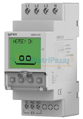GKRC-21E M5416 3P+N IP41 LCD Ekranlı Gerilim Koruma Rölesi ENTES