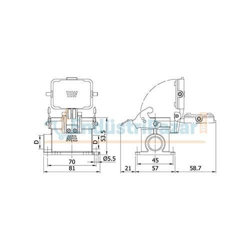 6*16A Duvar Fişi (Çift Girişli Kapaklı) IP65 403705S METE ENERJİ