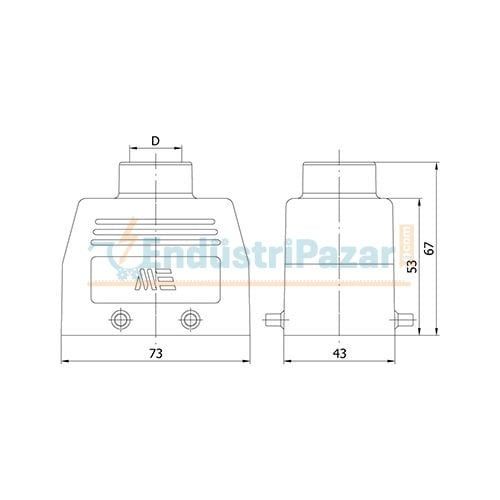 10*16A Fiş (Üst Giriş) IP65 403113 METE ENERJİ